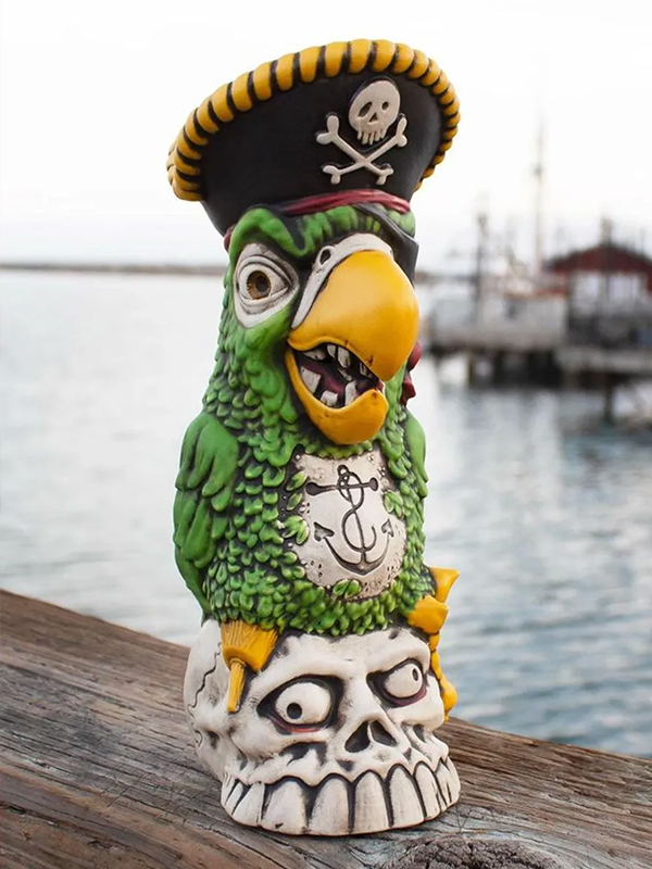 Ceramic Parrot Pirate Tiki Mug 500ml 4