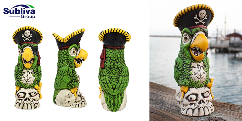 Mug Tiki Spùinneadair Ceramic Parrot 500ml