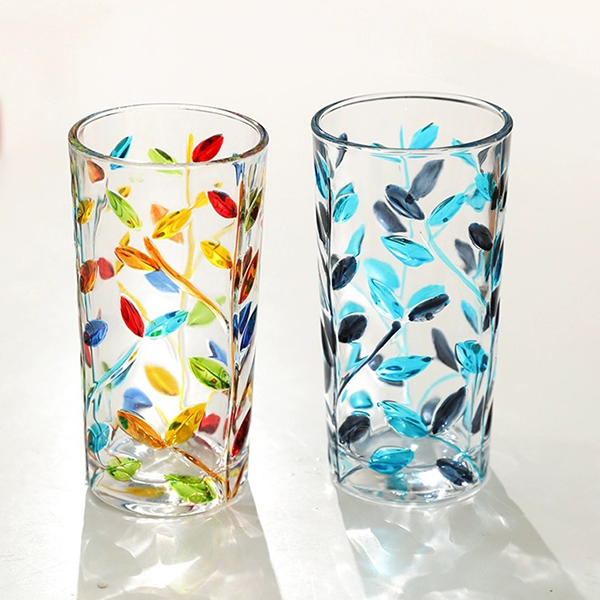 Colorful Leaf Hiball Glass 350ml 2