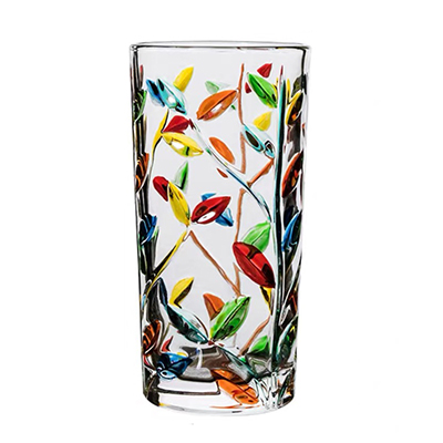 Colorful Leaf Hiball Glass 350ml