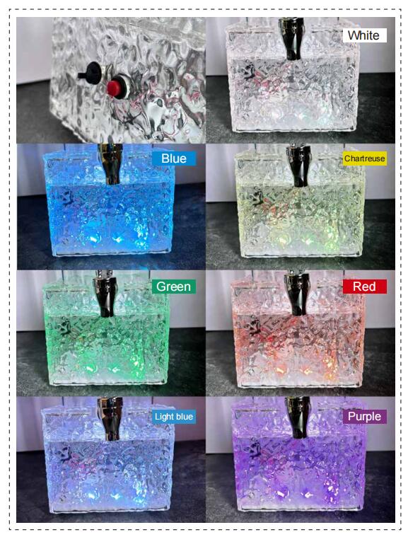 LED Square Beer Dispenser ine Frosted Base 3.5L 4