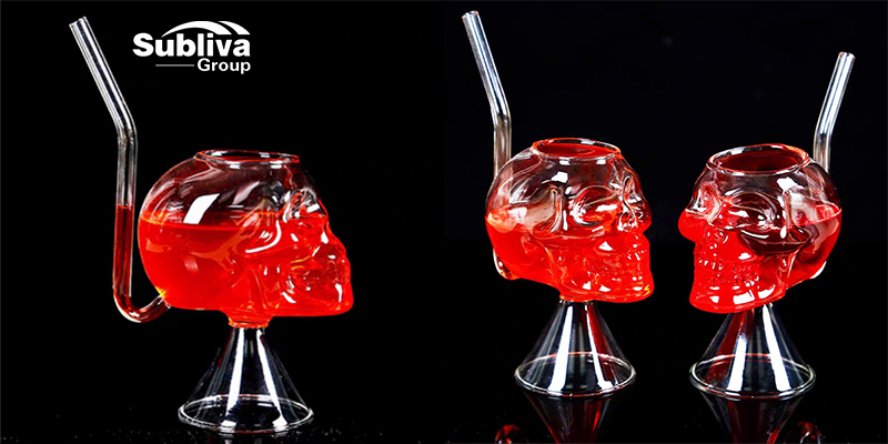 Skull Glass With Straw 200ml