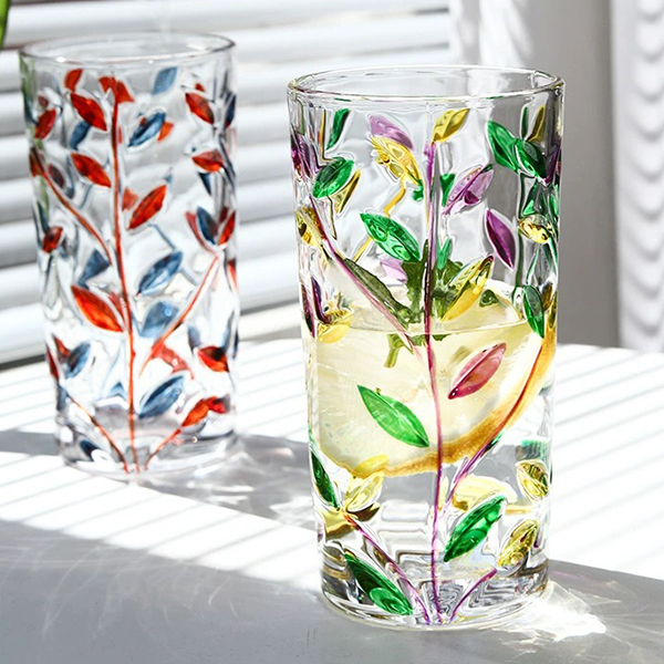 Tricolor Leaf Hiball Glass 350ml 3