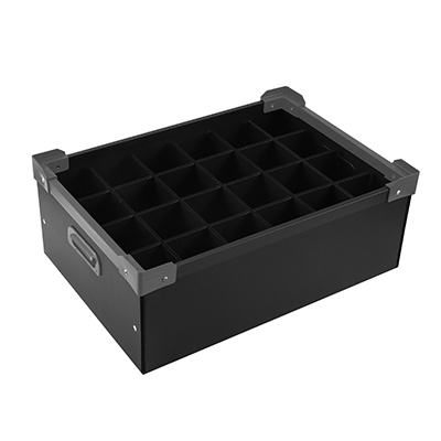 24 Compartment Glass Storage Box For Glasses Up To H 16cm × Dia 8cm