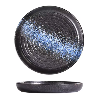 Blue Galaxy Round Ripple Plate 20cm