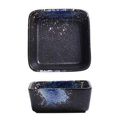 Blue Galaxy Shallow Square Dish 8.8cm