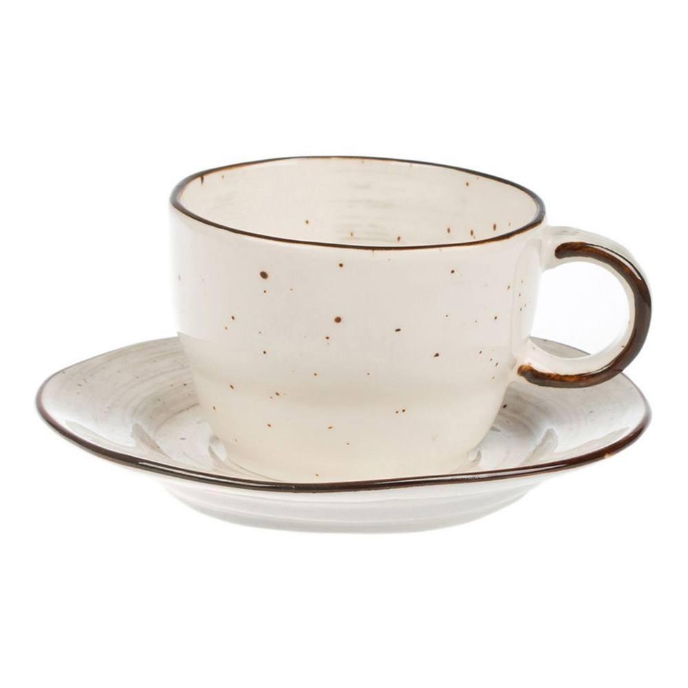 Faded Tree Rings Cup&Saucer 225ml - Brown