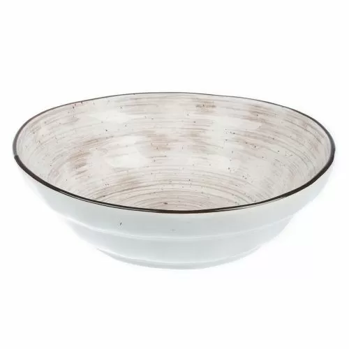 Faded Tree Rings Double Step Bowl 22cm - Brown