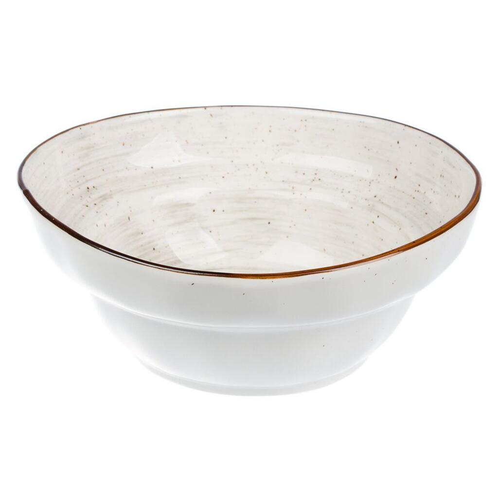 Faded Tree Rings Double Step Bowl - Brown