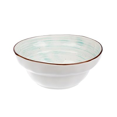 Faded Tree Rings Double Step Bowl - Turquoise