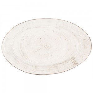 Faded Tree Rings Oval Plate - Brown