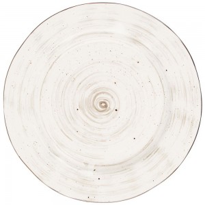 Faded Tree Rings Round Plate - Brown