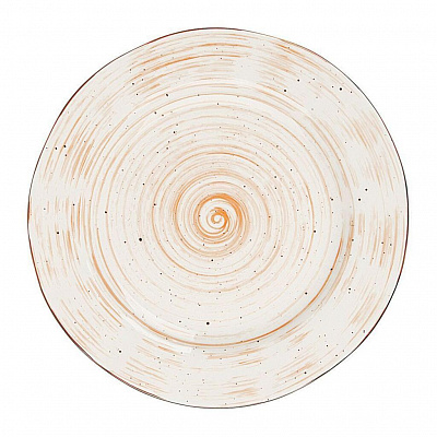 Faded Tree Rings Round Plate - Orange