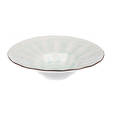 Faded Tree Rings Round Soup & Pasta Plate 29.3cm - Turquoise