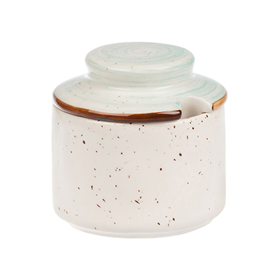 Faded Tree Rings Sugar Pot 250ml - Turquoise