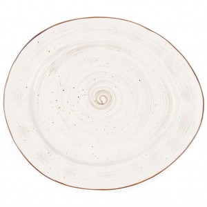 Faded Tree Rings Teardrop Plate - Brown