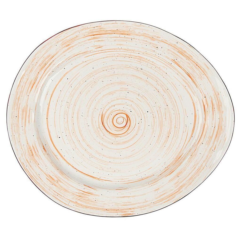 Faded Tree Rings Teardrop Plate - Orange