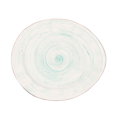 Faded Tree Rings Teardrop Plate - Turquoise