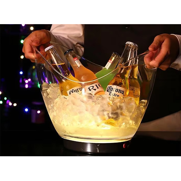 LED Boat Shape Ice Bucket 8.0L - Clear 3