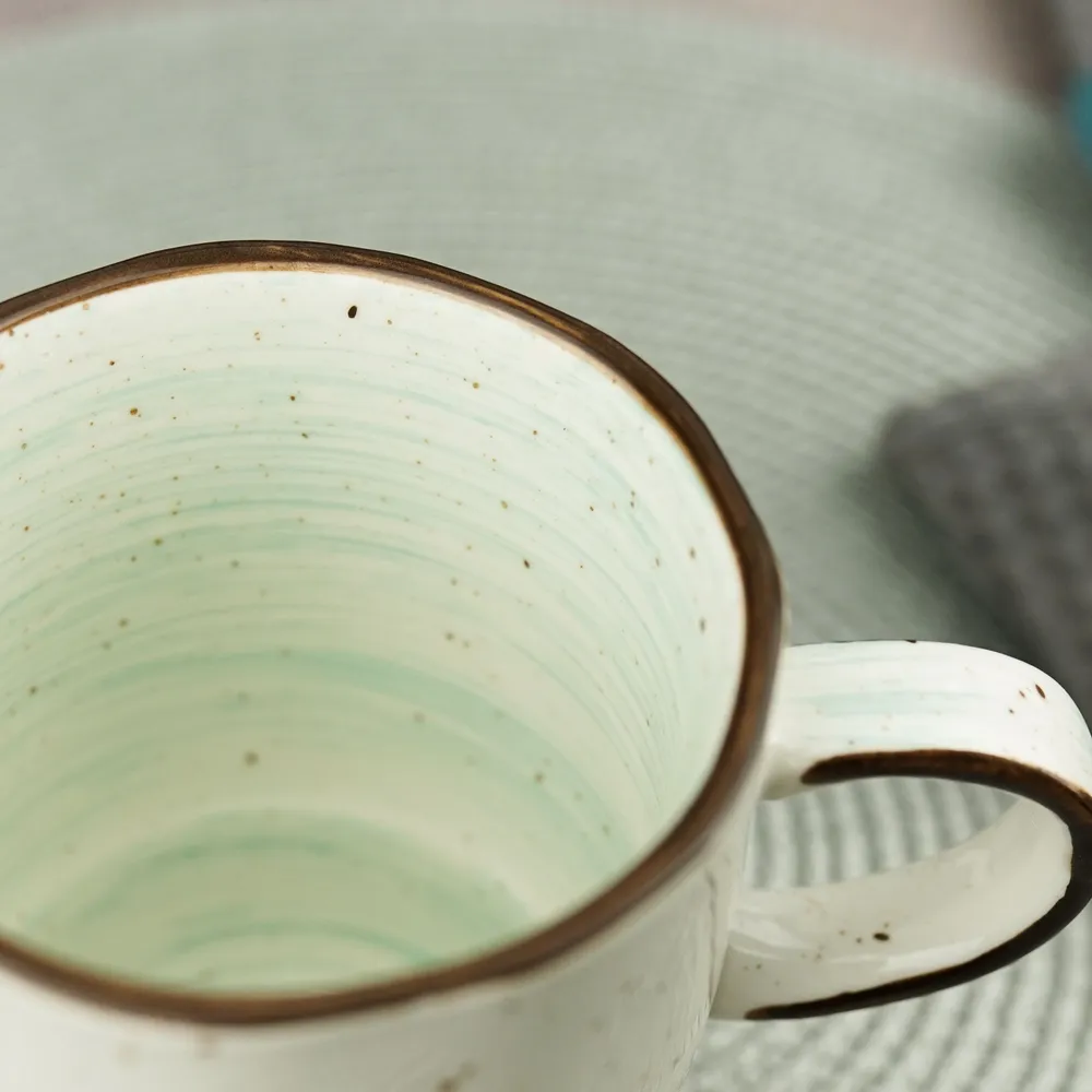 Faded Tree Rings Mug 450ml - Turquoise