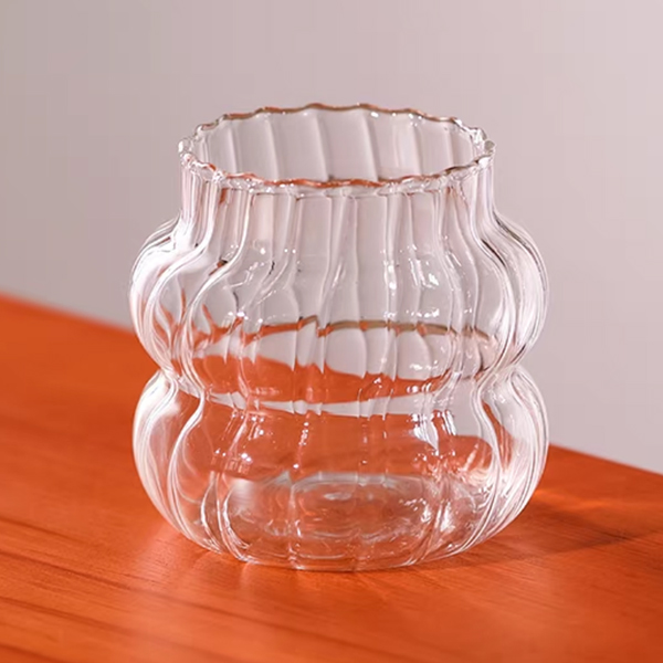 Ribbed Caterpillar Glass 400ml 3