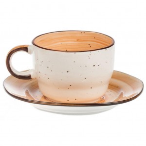 Tree Rings Cup&Saucer  225ml 250ml - Orange