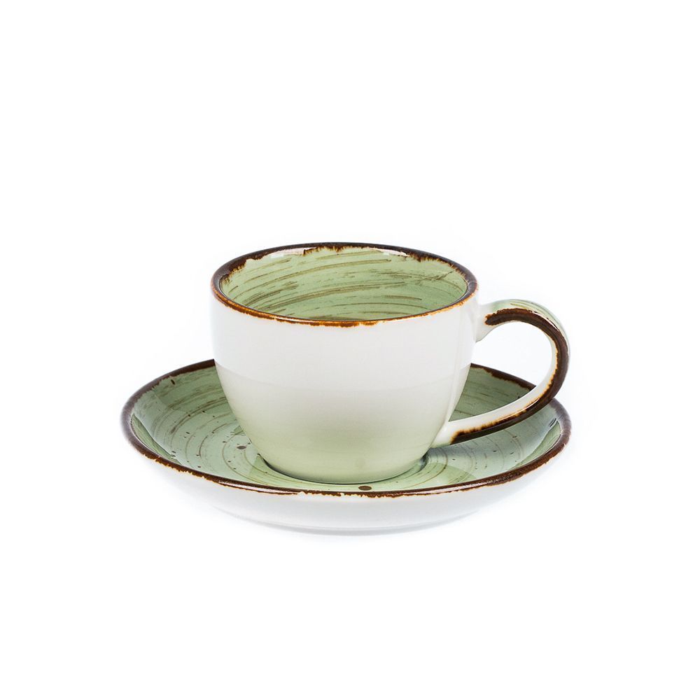 Tree Rings Cup&saucer  100ml - Light Green