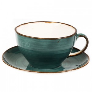 Tree Rings Cup&saucer  375ml - Dark Turquoise