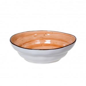 Tree Rings Double Step Bowl 22cm - Orange