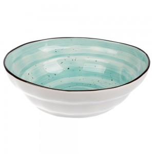 Tree Rings Double Step Bowl 22cm - Turquoise