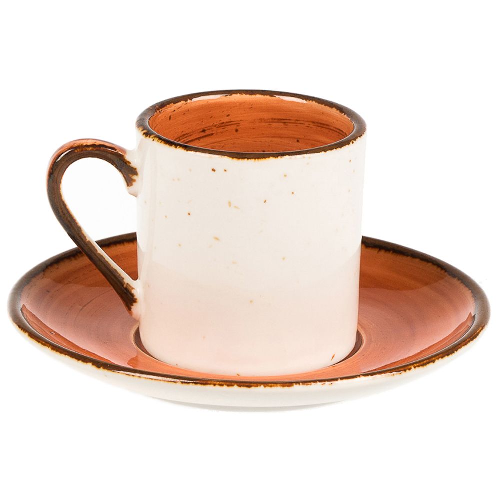 Tree Rings Mug&saucer  80ml - Brown