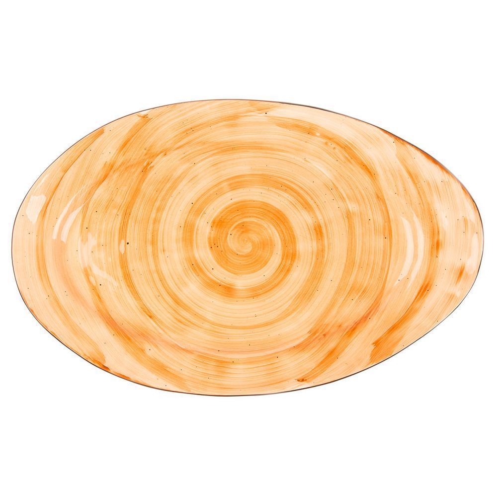 Tree Rings Oval Plate - Orange