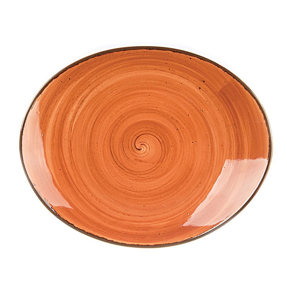 Tree Rings Pebble Plate 22cm×17.9cm - Brown