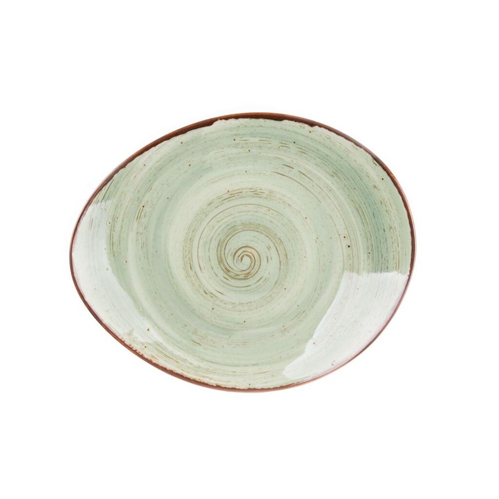 Tree Rings Pebble Plate 22cm×17.9cm - Light Green