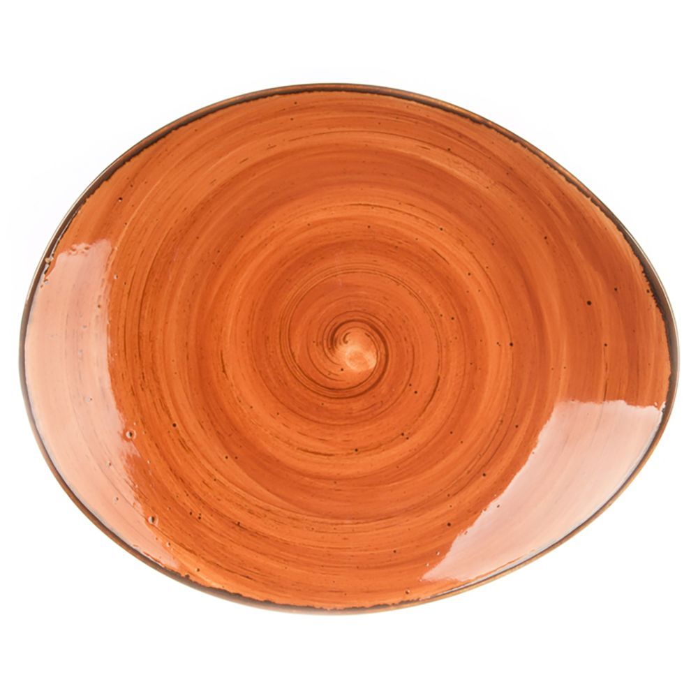 Tree Rings Pebble Plate 24.5cm×20cm - Brown