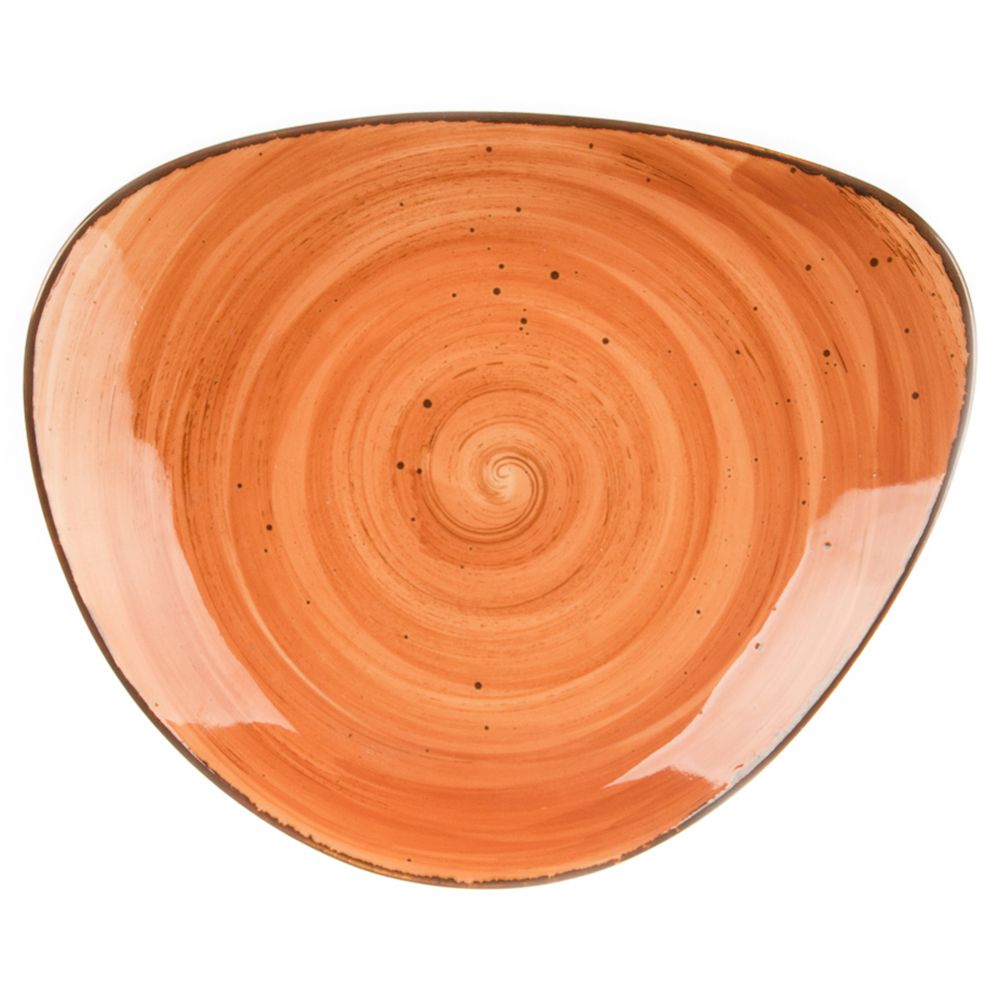 Tree Rings Pebble Plate 27.5cm×22.8cm - Brown