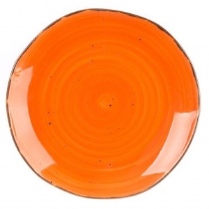 Tree Rings Round Plate - Dark Orange