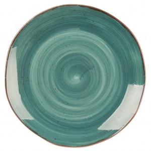 Tree Rings Round Plate - Dark Turquoise