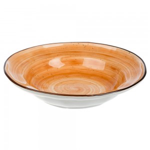 Tree Rings Round Soup & Pasta Plate 22.5cm×21.9cm - Orange