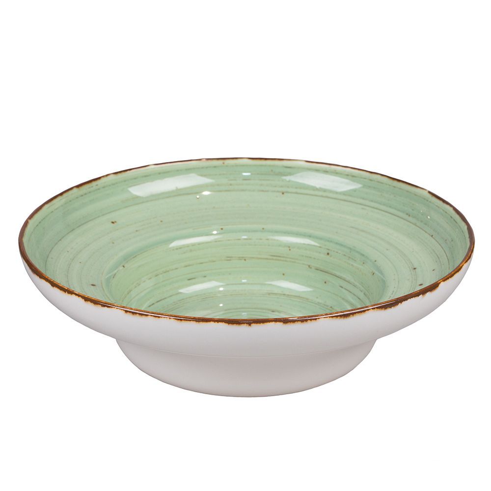 Tree Rings Round Soup & Pasta Plate 28cm - Light Green