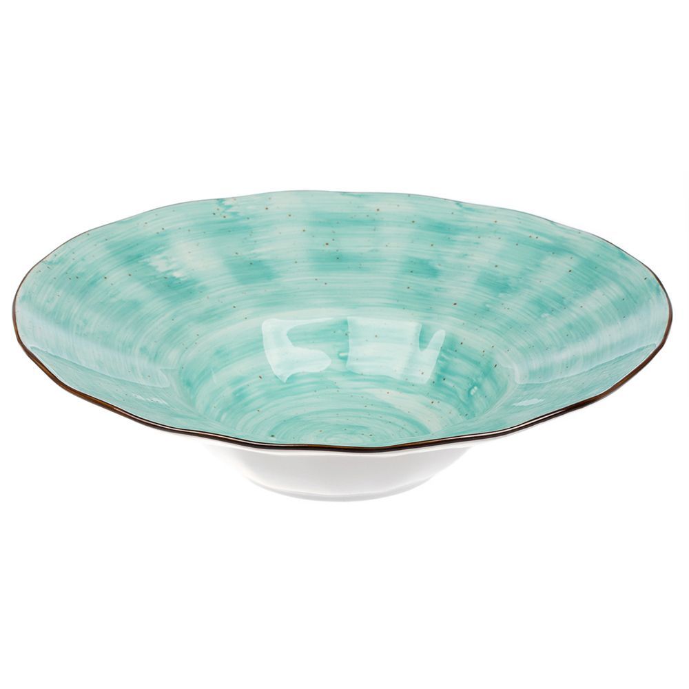 Tree Rings Round Soup & Pasta Plate 29.3cm - Turquoise