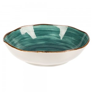 Tree Rings Round Soup & Pasta Plate - Dark Turquoise