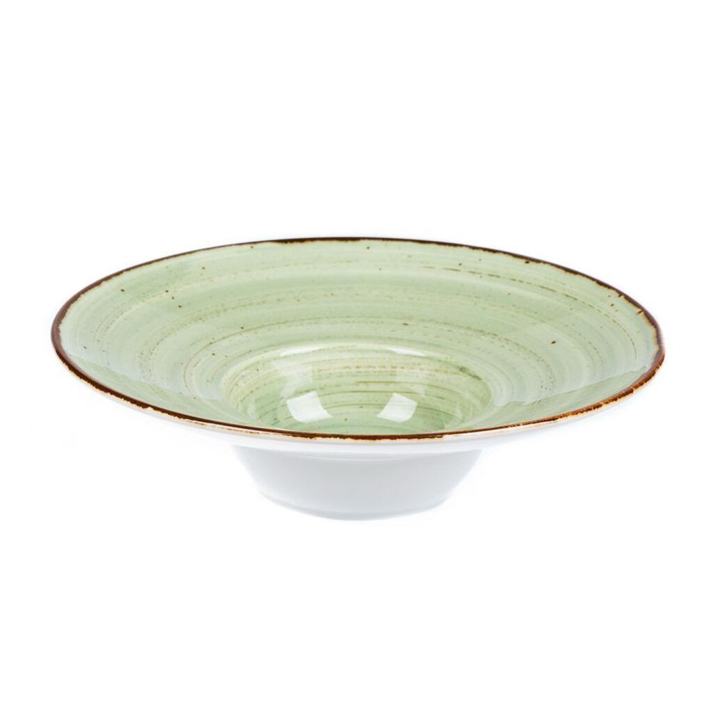 Tree Rings Round Soup & Pasta Plate - Light Green