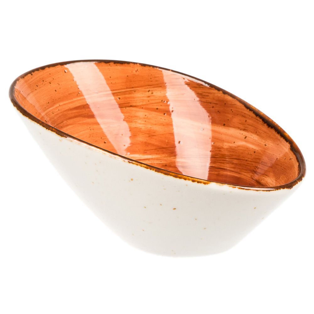 Tree Rings Slanted Bowl - Brown