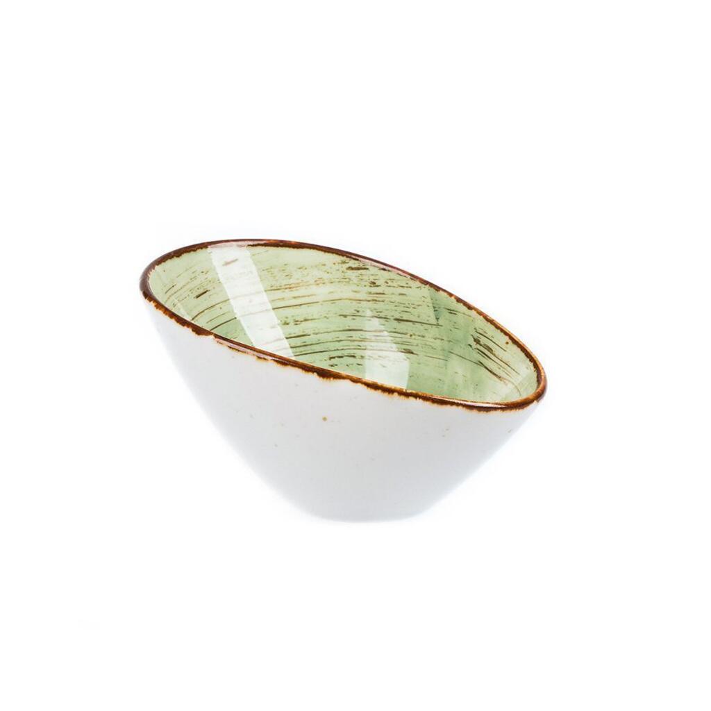 Tree Rings Slanted Bowl - Light Green