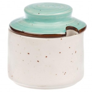 Tree Rings Sugar Pot 250ml - Turquoise