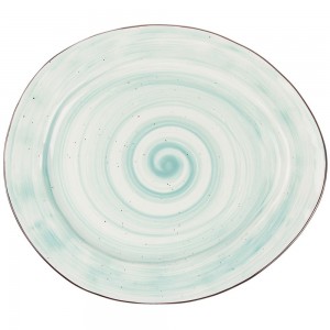 Tree Rings Teardrop Plate - Turquoise